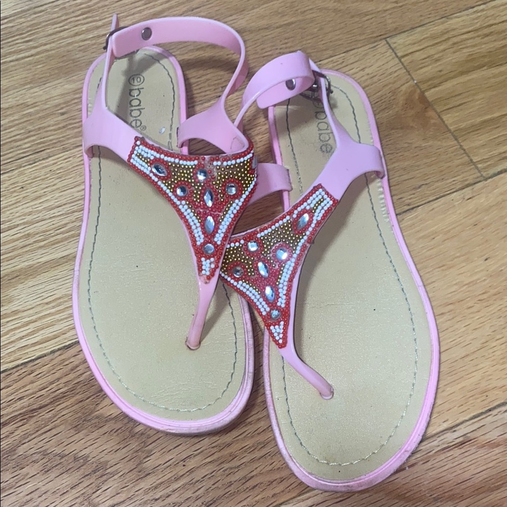 Beaded Bubblegum Pink Sandals